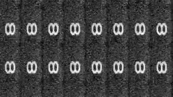 垂直ビデオ テレビの穀物グリッチノイズ 10秒カウントダウン ブラックホワイトアナログ静的歪みチャンネルスイッチフリッカー画面抽象的な背景 — ストック動画