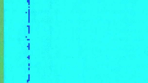 グリッチピクセル8ビットノイズ 遷移効果 シアンブルーグリーンレッドカラーリアルアナログ歪みアーティファクトフリッカーモーション抽象的な背景 — ストック動画