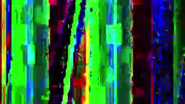 Глюк Художній Піксельний Шум Електронні Спотворення Червоний Зелений Синій Колір — стокове відео