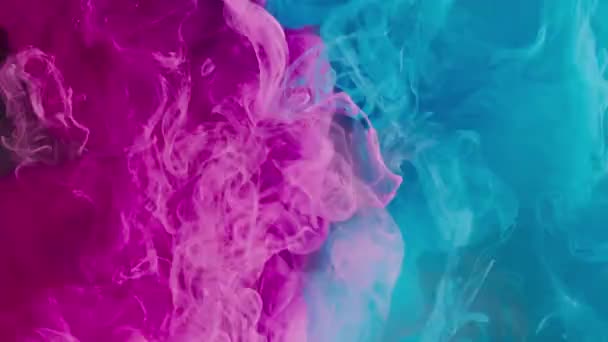 Чернильный Брызг Краска Воды Грозовое Облако Ярко Пурпурный Розовый Голубой — стоковое видео