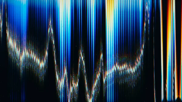 Resplandor Fallo Distorsión Color Artefactos Digitales Azul Naranja Blanco Vibración — Foto de Stock