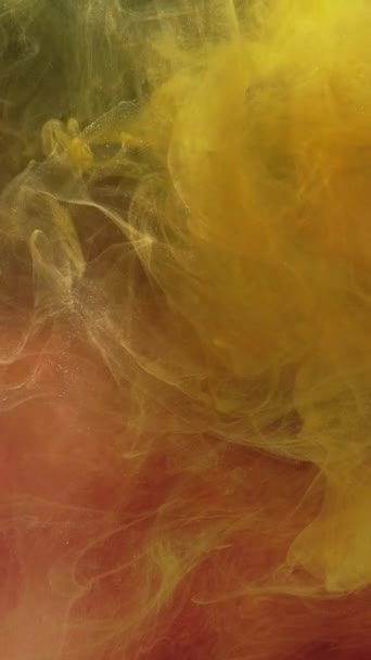 Pionowe Wideo Kolor Dymu Tekstury Mieszanina Farb Wodnych Efekt Otwarcia — Wideo stockowe