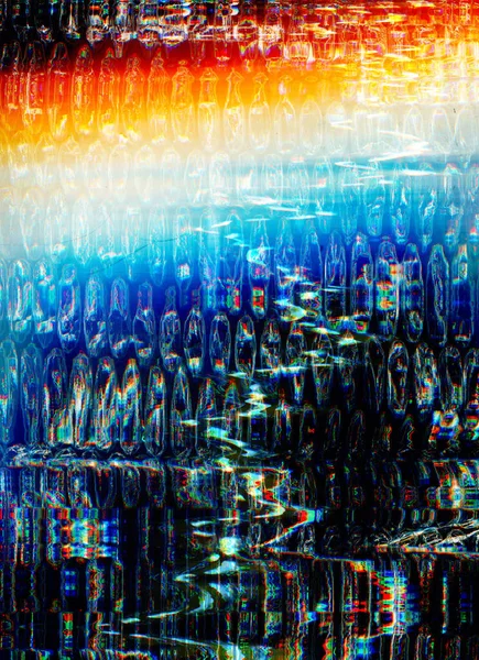 Farbige Leuchtgeräusche Abstrakter Hintergrund Statische Verzerrung Orange Blau Weiß Regenbogenlicht — Stockfoto
