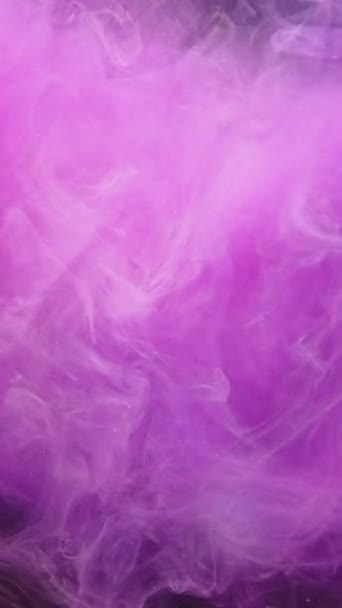 Verticale Video Kleurdamp Inktwaterdruppel Onthulling Effect Magische Spreuk Neon Roze — Stockvideo