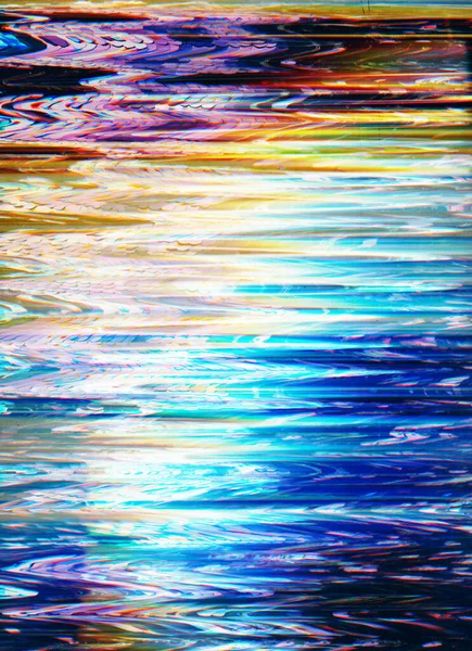 Ruído Cor Glitch Art Background Interferência Sinal Roxo Azul Laranja — Fotografia de Stock