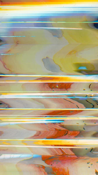 Color Artifacts Glitch Art Background Distortion Texture Orange Yellow Blue — Stock Photo, Image
