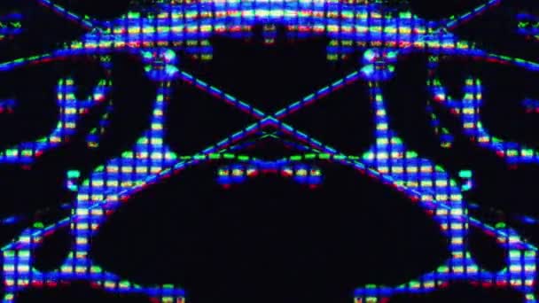 Arte Digitale Luce Difettosa Tecnologia Sci Fluorescente Blu Verde Rosa — Video Stock