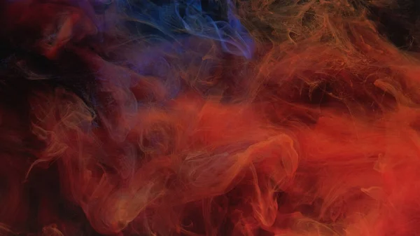 stock image Color smoke texture. Paint water. Fire flame. Hot cold mix. Red blue fume cloud floating on dark black abstract art background.