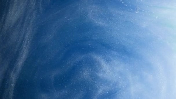 キラキラ霧の抽象的な背景 空の霞の波 冷たい雪のフレーク 青い白い色輝くほこり粒子テクスチャ蒸気雲浮遊運動 — ストック動画