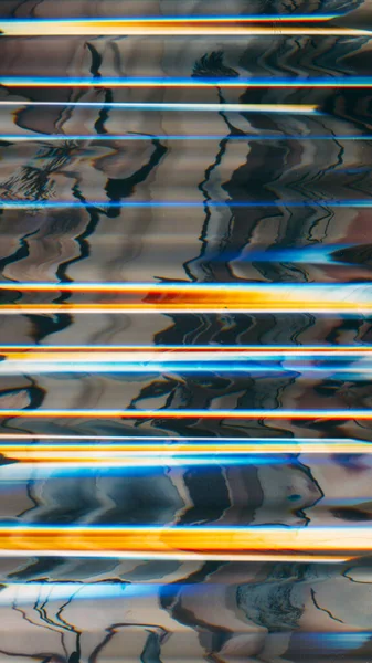 Renk Bozulması Arka Planı Arıza Sanatı Analog Gürültü Turuncu Mavi — Stok fotoğraf