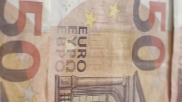 Verticale Video Euro Contant Geld Geld Achtergrond Europese Buitenlandse Valuta — Stockvideo