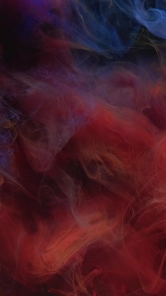 Vídeo Vertical Textura Fumaça Colorida Pinta Água Chama Fogo Mistura — Vídeo de Stock
