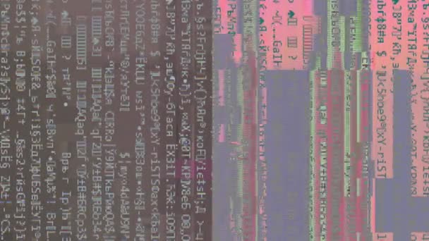 Vídeo Vertical Erro Dados Falha Digital Vírus Informático Artefatos Coloridos — Vídeo de Stock