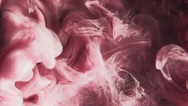 Cor Fumo Pintura Salpicada Água Com Tinta Véu Mágico Pastel — Vídeo de Stock
