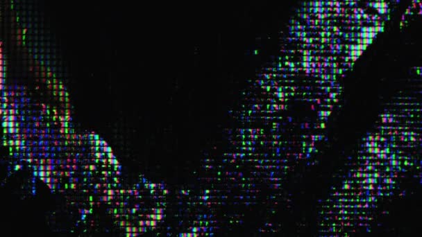 Pixelsken Färgglapp Lcd Skärmförvrängning Blå Rosa Grön Neon Ljus Flytande — Stockvideo