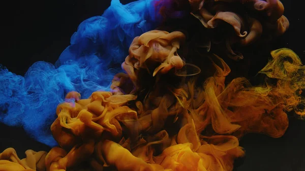 Ink Water Shot Color Smoke Splash Underwater Dye Explosion Blue — Stock Photo, Image