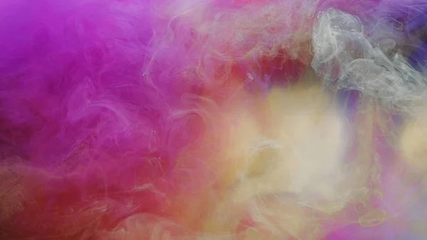 Farbe Rauch Nebelschwaden Dampf Schwebt Holi Nebel Hell Rosa Gelb — Stockfoto