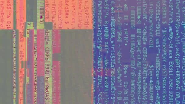 Vertikal Video Datorfel Programfel Hacka Attack Blå Rosa Färg Pixel — Stockvideo