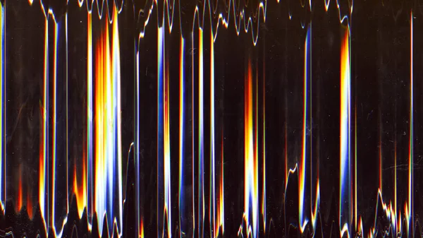 Signaalvervorming Een Storing Licht Gloeiende Achtergrond Kleurrijke Blauwe Gele Vlam — Stockfoto