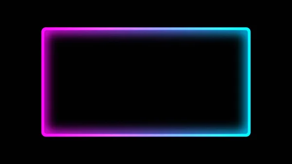 Neon Frame Verlichte Achtergrond Waas Paars Cyaan Blauwe Kleur Verloop — Stockfoto