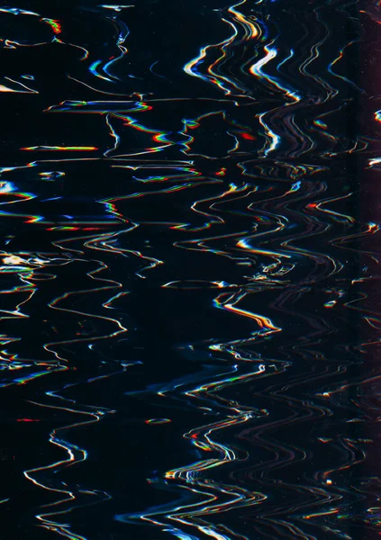 Signaalfout Glitch Vhs Vervormd Scherm Digitaal Kleurrijk Patroon Met Neon — Stockfoto