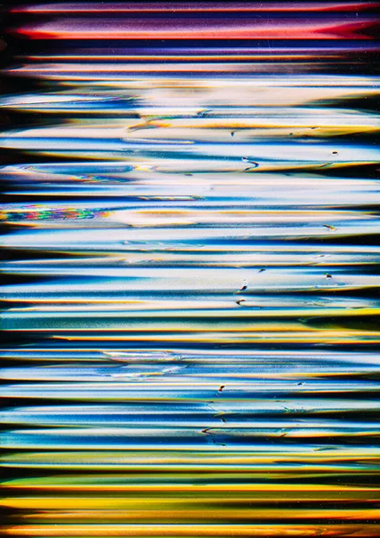 Glitch Distortion Colorful Pattern Interference Noise Glowing Blue Pink Yellow — Stock Photo, Image