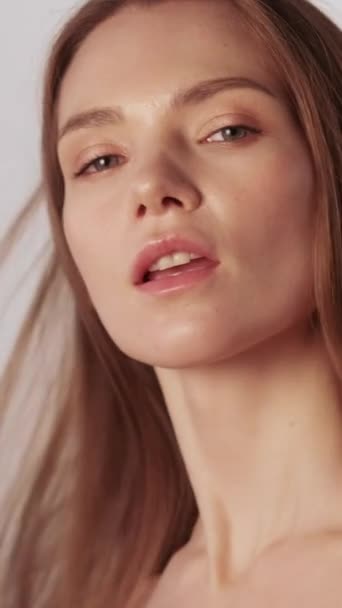 Függőleges Videó Haj Bőr Szépség Természetes Kozmetika Hidratáló Bőr Csinos — Stock videók