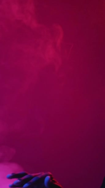 Vertical Video Millionaire Joy Wealth Celebration Blue Pink Neon Light — Stock Video