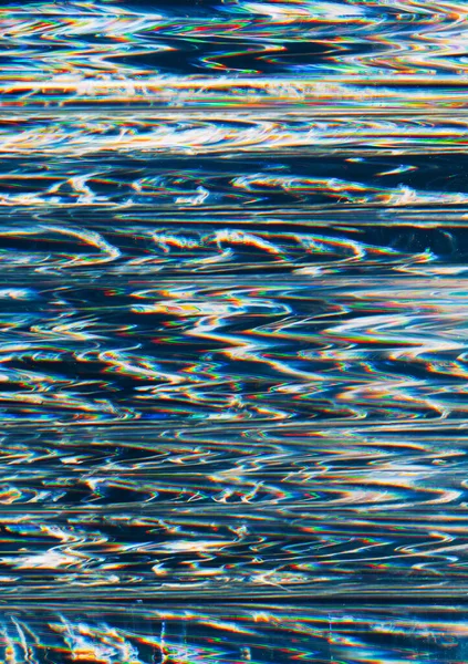 Schermo Difettoso Zigzag Sfocato Vibrazioni Acustiche Sfondo Colorato Con Blu — Foto Stock