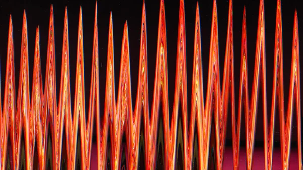 Gürültü Sinyal Bozulması Dijital Arıza Bulanık Neon Turuncu Zigzag Çizgileri — Stok fotoğraf