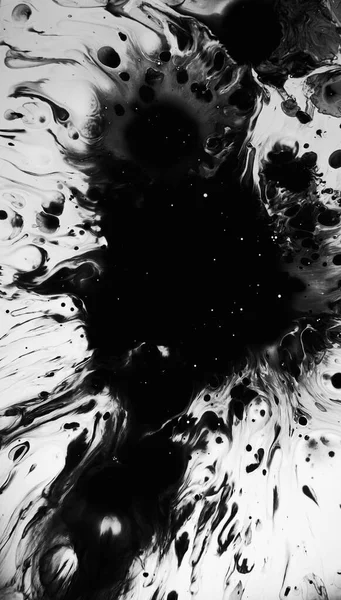 Salpicadura Tinta Explosión Líquida Blanco Negro Ilustración Agua Remolino Aceite —  Fotos de Stock
