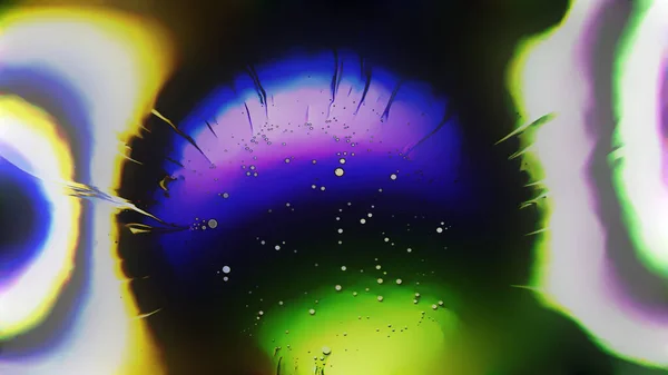 Farbflecken Farbspritzer Neon Flüssige Mischung Tropfen Muster Fluoreszierende Blase Verbreitung — Stockfoto