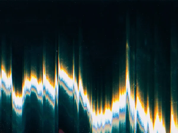 Interferência Falha Vibrações Sonoras Fundo Abstrato Superfície Preta Com Azul — Fotografia de Stock