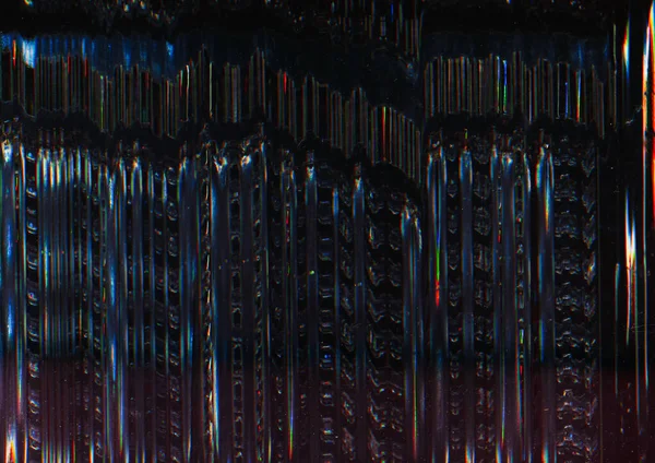 Skadad Skärm Digitalt Fel Vibrationsljud Suddig Glödande Mörkblå Gul Vit — Stockfoto