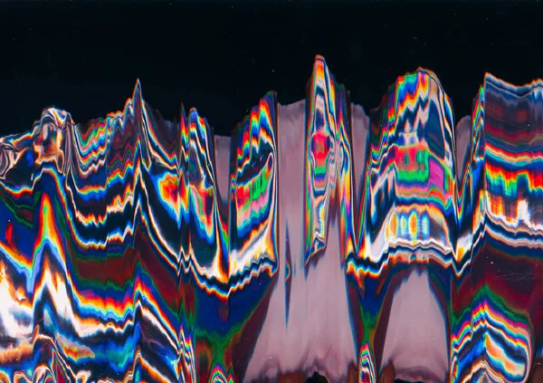 Chybový Vzorec Rušení Abstraktní Design Tmavé Pozadí Duhovým Neonem Světlo — Stock fotografie
