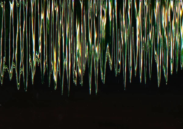 Cyfrowa Usterka Hałas Wibracyjny Zakłócenia Sygnału Niewyraźne Świecące Zielone Zygzaki — Zdjęcie stockowe