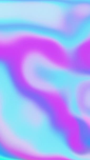垂直ビデオ 虹色の背景 ネオンの輝きをぼかす ホログラフィックアニメーション シアンブルーピンクイエローカラーグラデーション流体動き滑らかなアート抽象的なフリースペーステクスチャ — ストック動画