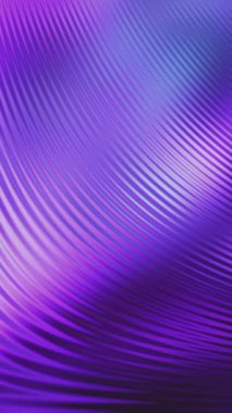 Dikey video. Neon dalgalanma dokusu bulanıklığı parıltısı. Yanardöner dalga. Odaklanmamış mor floresan renk gradyan ışık eğrisi çizgileri soyut arkaplan canlandırması.