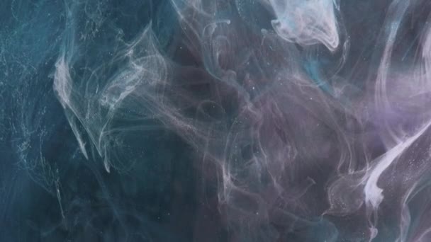 Поток Тумана Чернильная Вода Волшебный Запах Дым Распространяется Синий Фиолетовый — стоковое видео