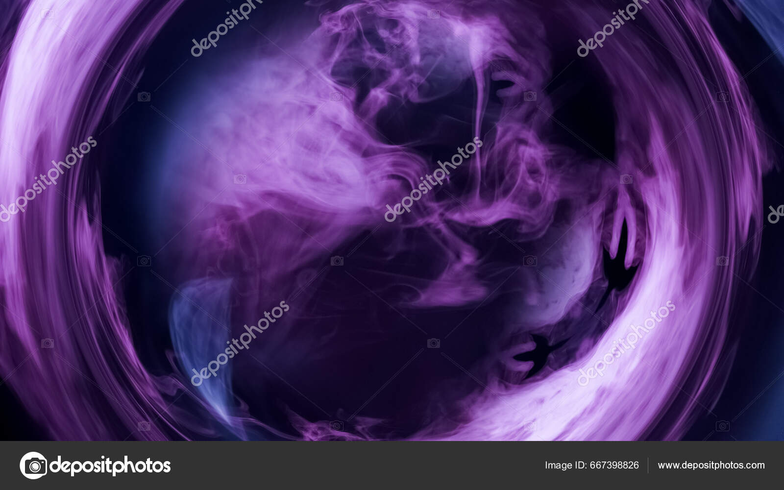 purple steam on the black background Stock Photo