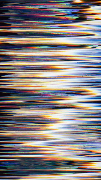 インターフェイス振動 グリッチノイズ シグナルエラー 虹の勾配のジグザグ線のテクスチャの背景が付いているVhsスクリーン — ストック写真