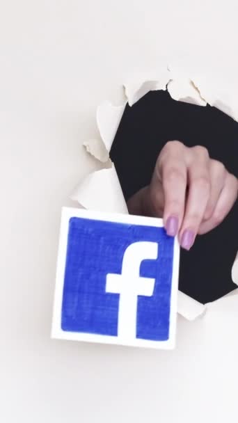 우크라이나 2020 비디오 Facebook 네트워크 루프에 사이트 아이콘을 찢어진 획기적인 — 비디오