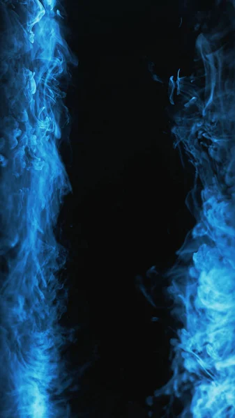 Cadre Brouillard Fumée Fond Vapeur Ésotérique Néon Lumière Bleu Couleur — Photo