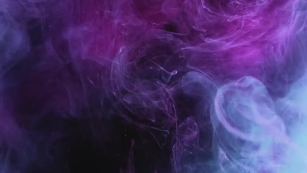 Nuvem Fumo Colorida Mistura Água Com Tinta Onda Fantasia Neon — Vídeo de Stock