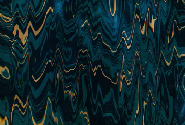 Glitch Patroon Vhs Lawaai Vervormd Scherm Digitaal Oppervlak Blauw Geel — Stockfoto