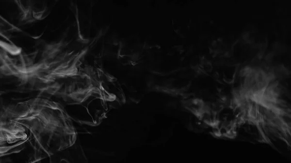 オーバーレイを吸う スチームフロー ナイトミス 暗黒コピースペースの抽象的な背景に浮かぶぼやけた灰色透明な蒸気雲 — ストック写真