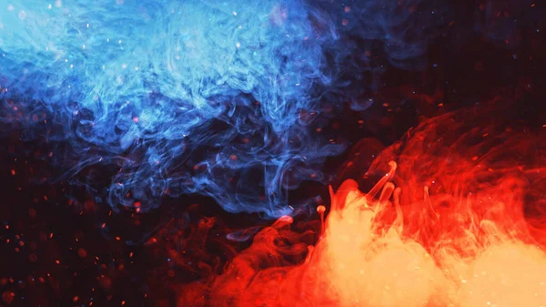 Esplosione Colore Nuvola Fumo Esplosione Gas Sfocato Blu Rosso Incandescente — Foto Stock