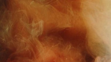 Renk buharı sıçraması. Mürekkep suyu. Alev patlaması. Siyah soyut sanat arka planında sarı turuncu kırmızı duman bulutu.
