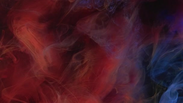 Textura Fumaça Colorida Pinta Água Chama Fogo Mistura Fria Quente — Vídeo de Stock