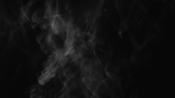 Επικάλυψη Καπνού Ροή Ατμού Νύχτα Ομίχλη Θολή Γκρίζα Κίνηση Ατμών — Αρχείο Βίντεο
